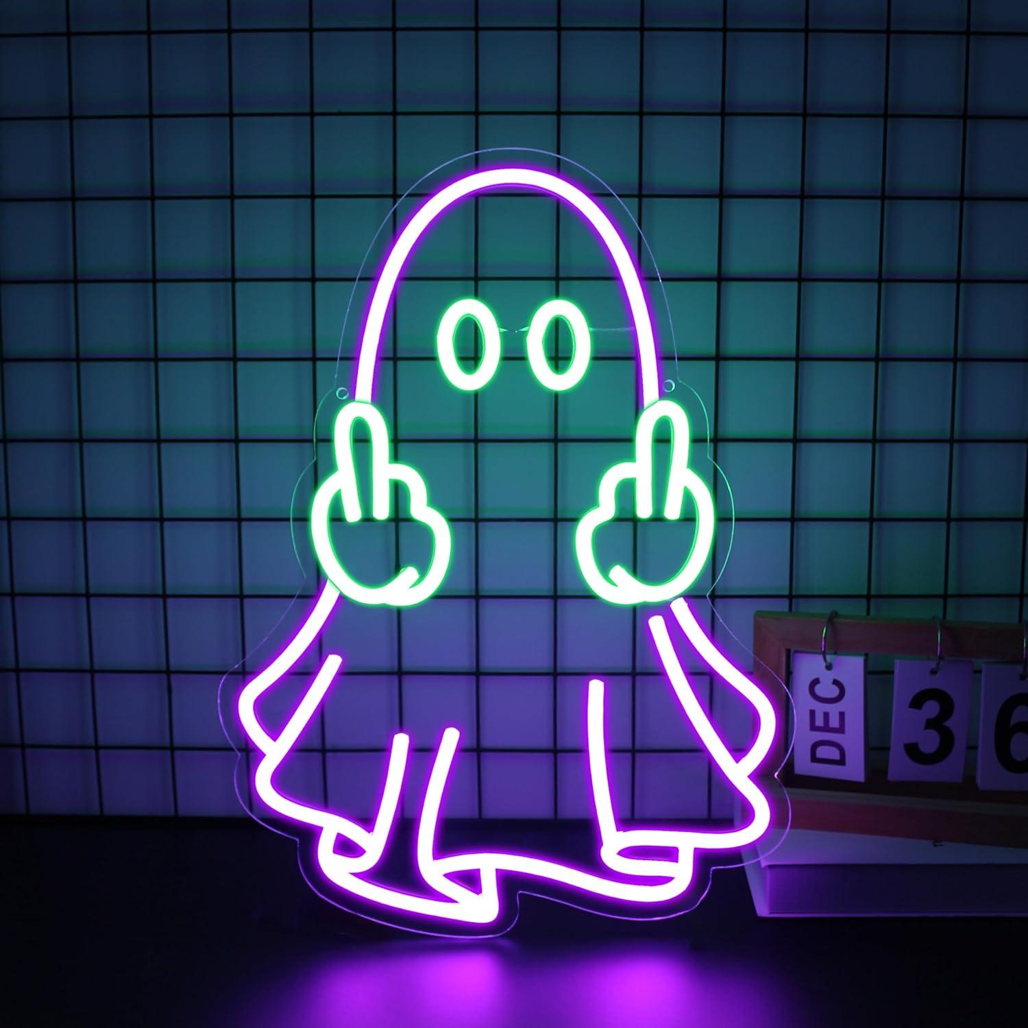 Home Decor Wall Art - Ghost Neon Sign USB Powered LED