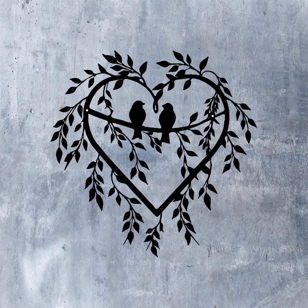 Home Decor Quotes On Wall - 1pc Fun Love Heart Two Birds