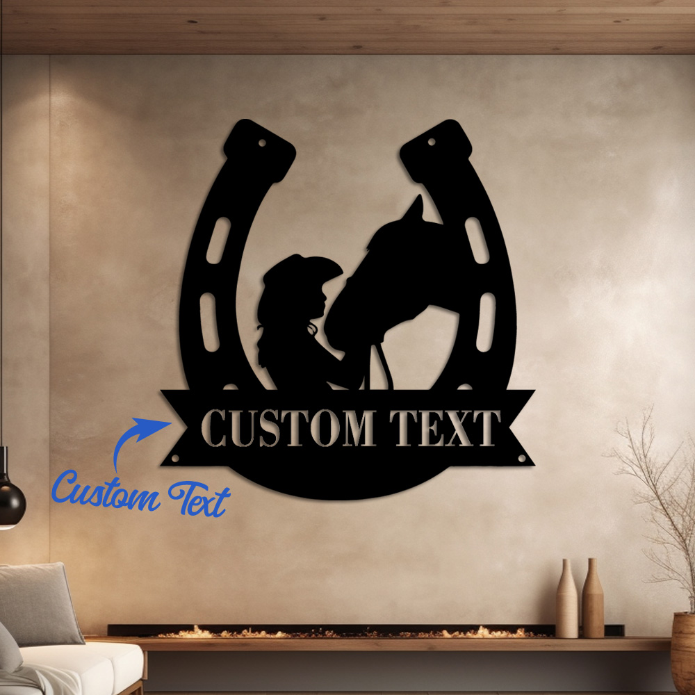 Home Decor Wall Art - 1pc Fashion Customized Horseshoe Wall Metal