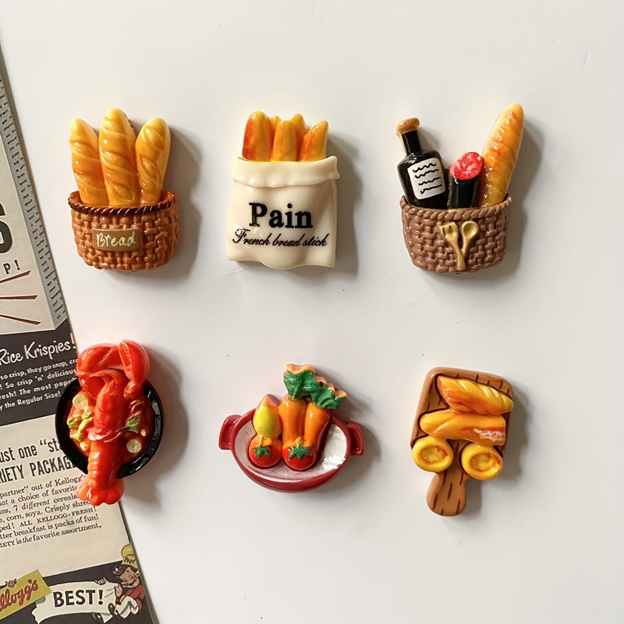 Home Decor Dopamine - 6Pcs/12pcs Miniature Resin Food Refrigerator Magnets