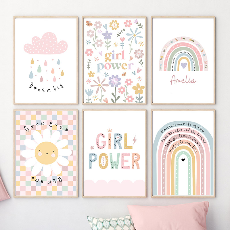Home Decor Japandi - Sun Flower Rainbow Cloud Heart Nursery