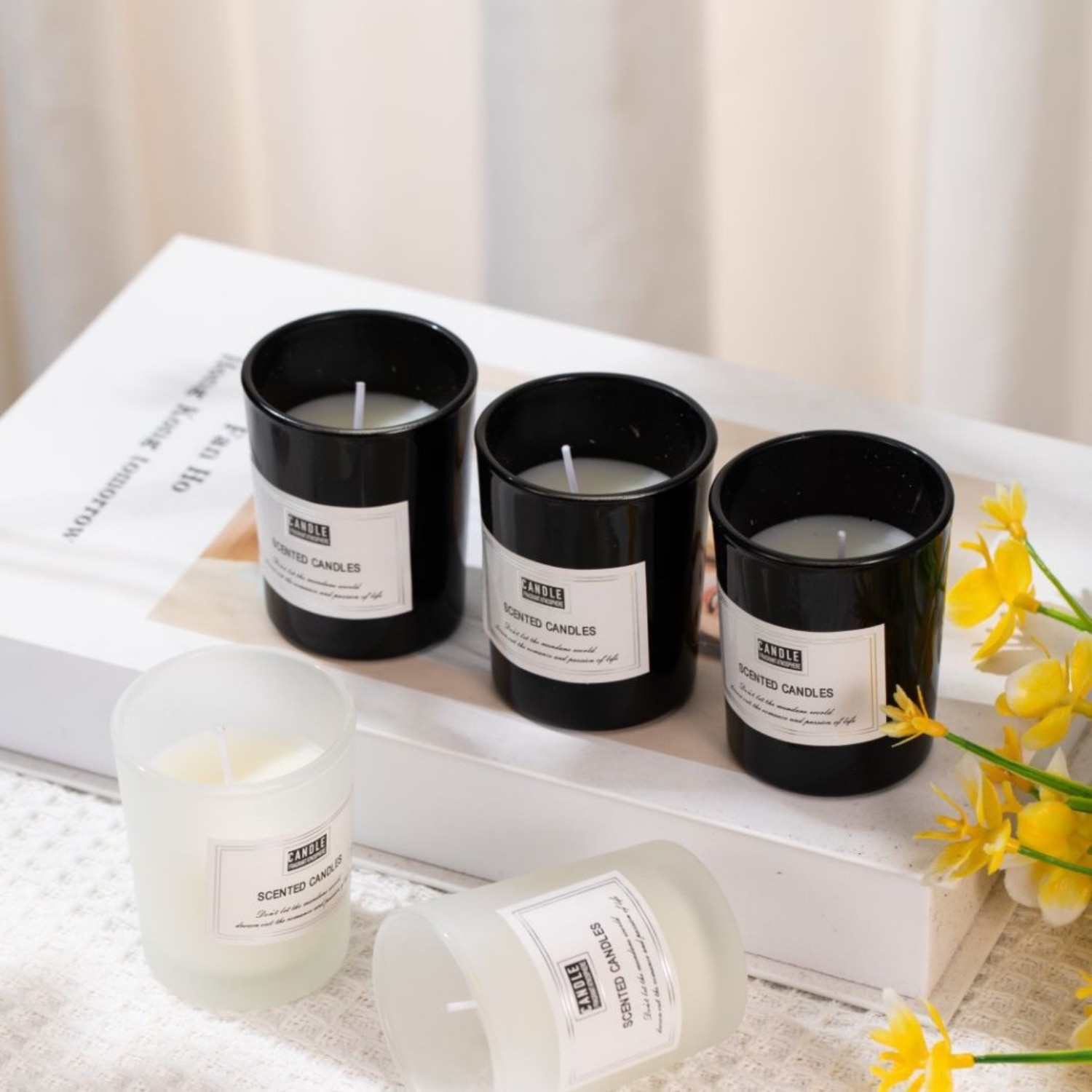 1pc Matte Black Glass Cup Cand - đánh giá và giá Home Decor Essentials