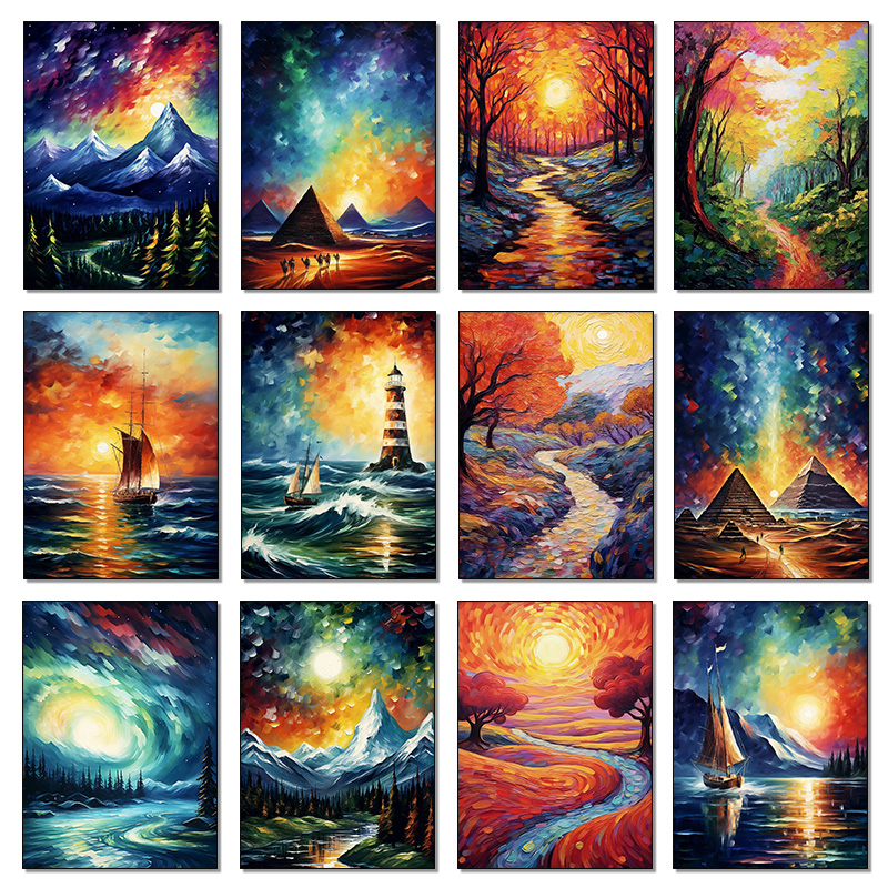 Colorful Impressionist Landsca - đánh giá và giá Home Decor Color Palettes
