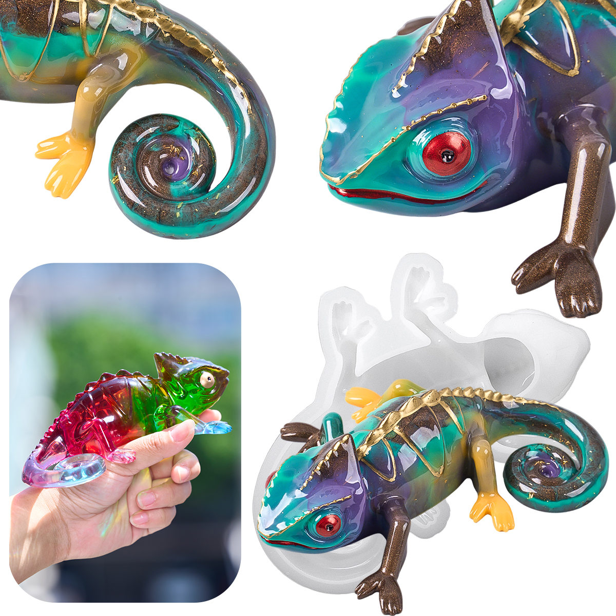 17cm 3D Chameleon Lizard Silic - đánh giá và giá Home Decor Manufacturers