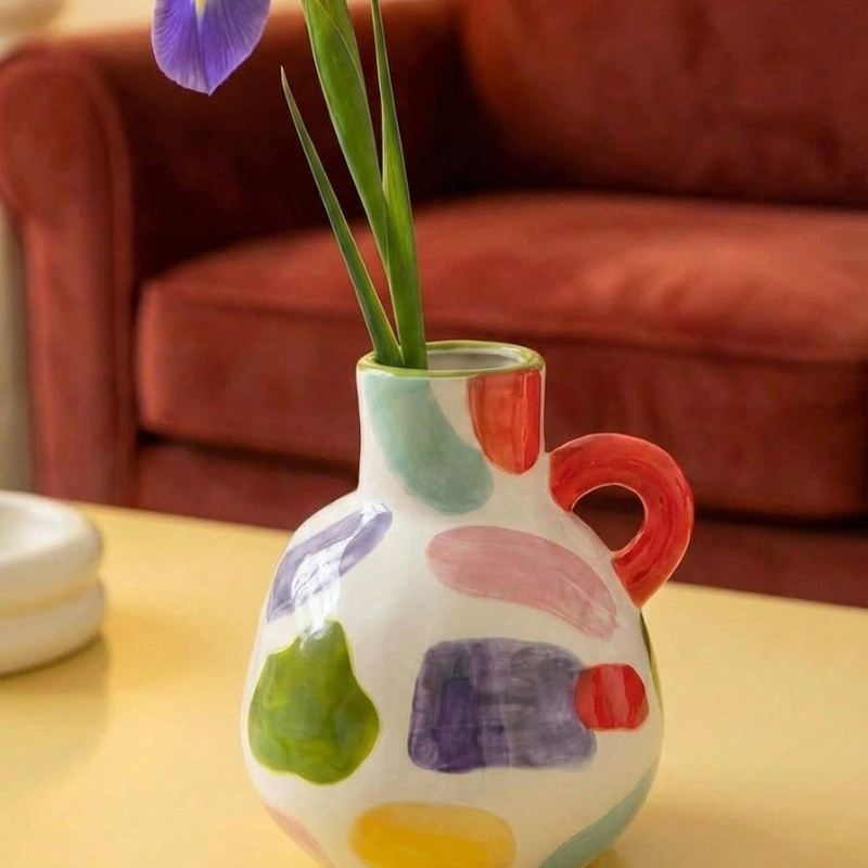 Modern Geometric Ceramic Vase  - đánh giá và giá Home Decor Dopamine