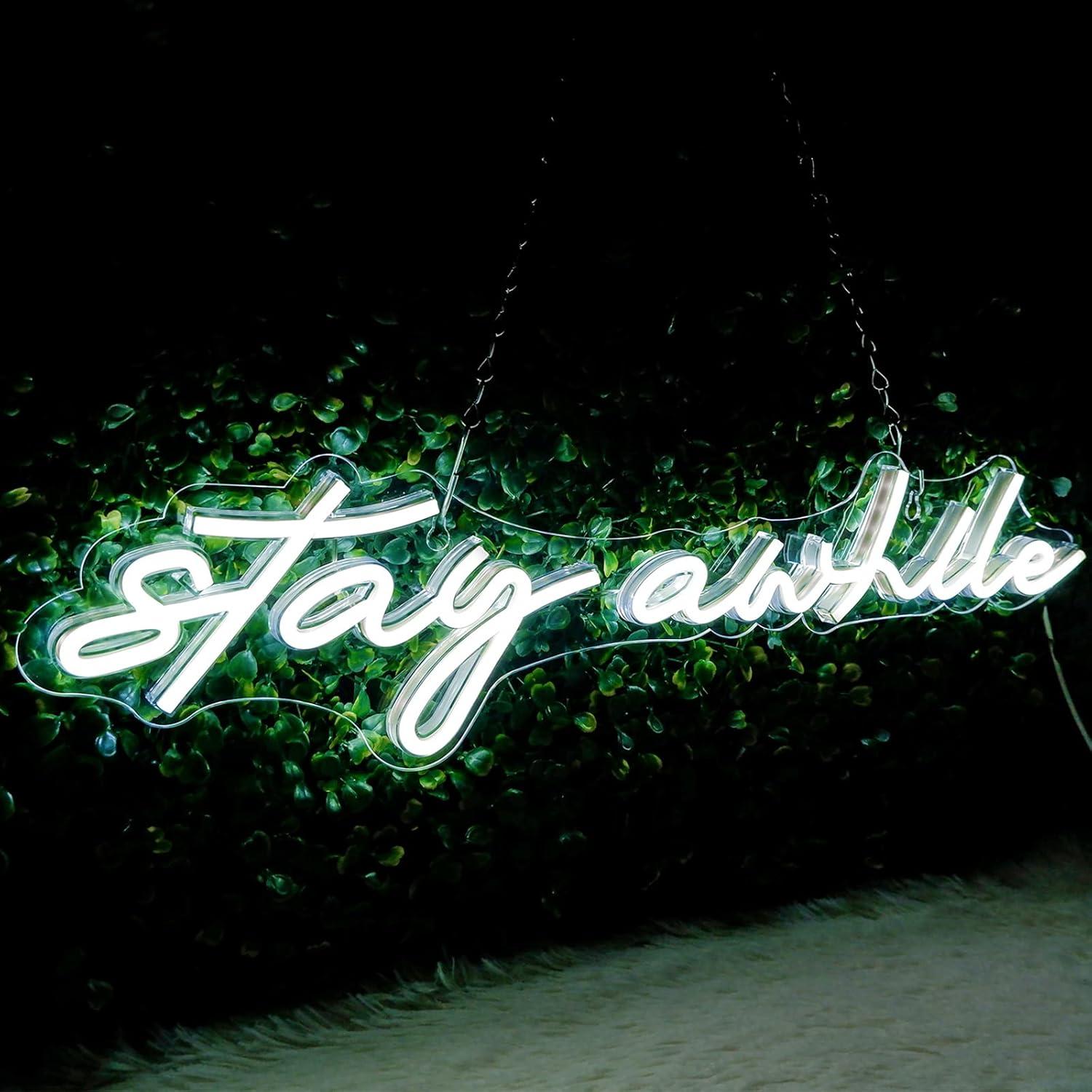 Stay Awhile Neon Signs USB Dim - đánh giá và giá Home Decor Wall Art