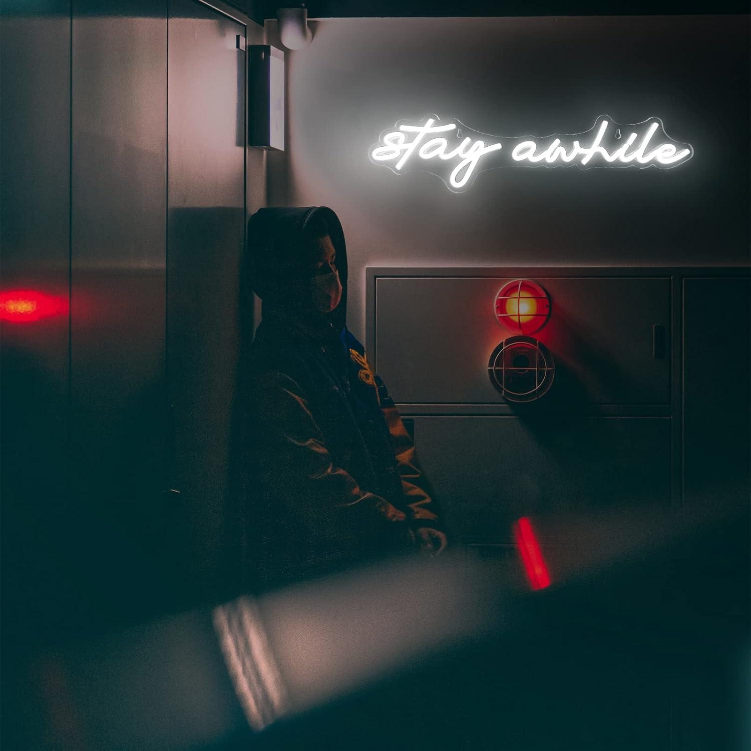 Stay Awhile Neon Signs USB Dim - đánh giá và giá Home Decor Wall Art