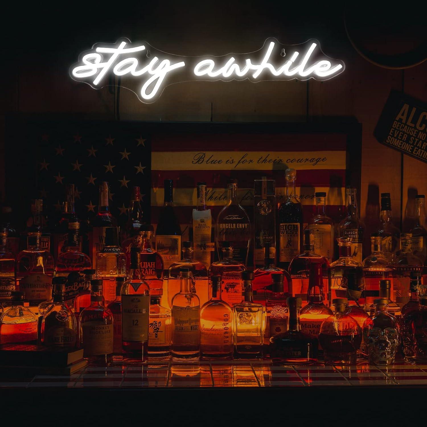 Stay Awhile Neon Signs USB Dim - đánh giá và giá Home Decor Wall Art