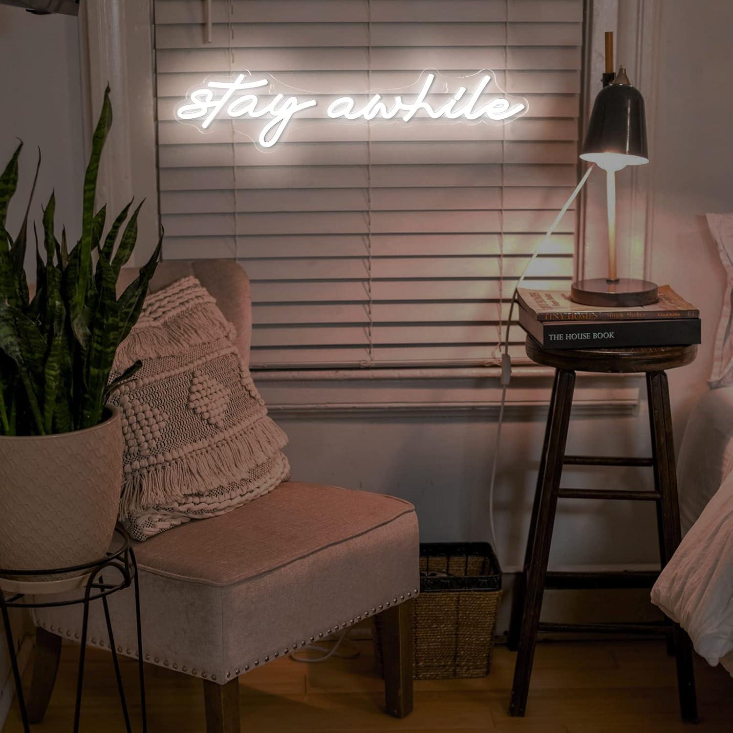 Stay Awhile Neon Signs USB Dim - đánh giá và giá Home Decor Wall Art