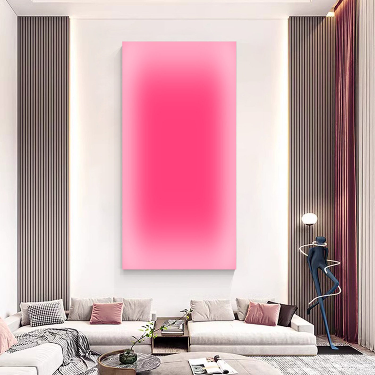 Abstract Pink Ombre Art Neon G - đánh giá và giá Home Decor Dopamine