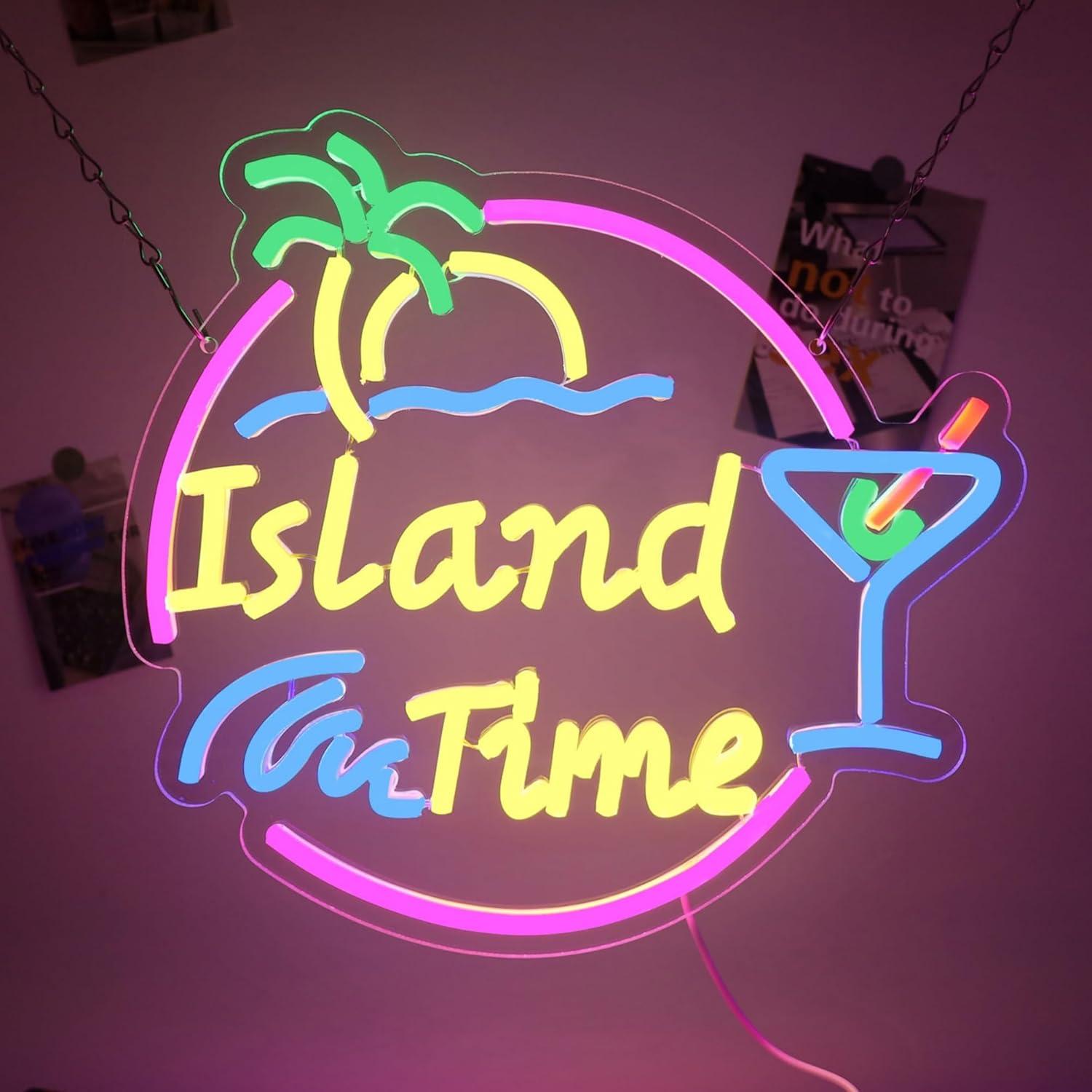 Island Time Neon Sign LED Ligh - đánh giá và giá Home Decor Wall Art