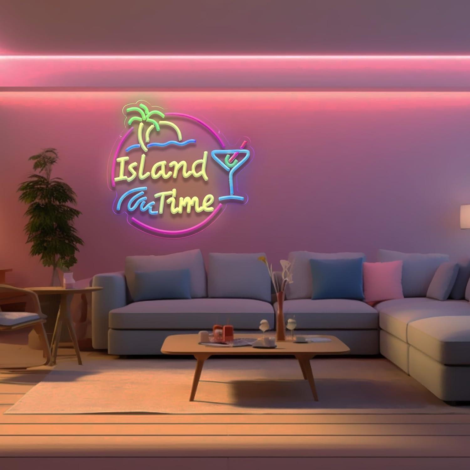 Island Time Neon Sign LED Ligh - đánh giá và giá Home Decor Wall Art