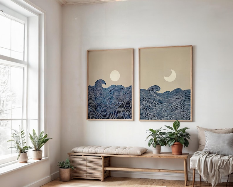 2pcs Japandi Minimalist Moon C - đánh giá và giá Home Decor Japandi