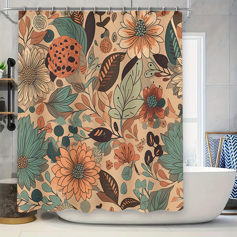 Modern Floral Shower Curtain R - đánh giá và giá Home Decor Color Palettes