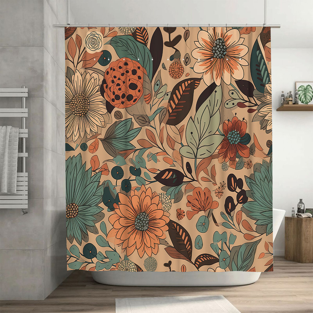 Modern Floral Shower Curtain R - đánh giá và giá Home Decor Color Palettes