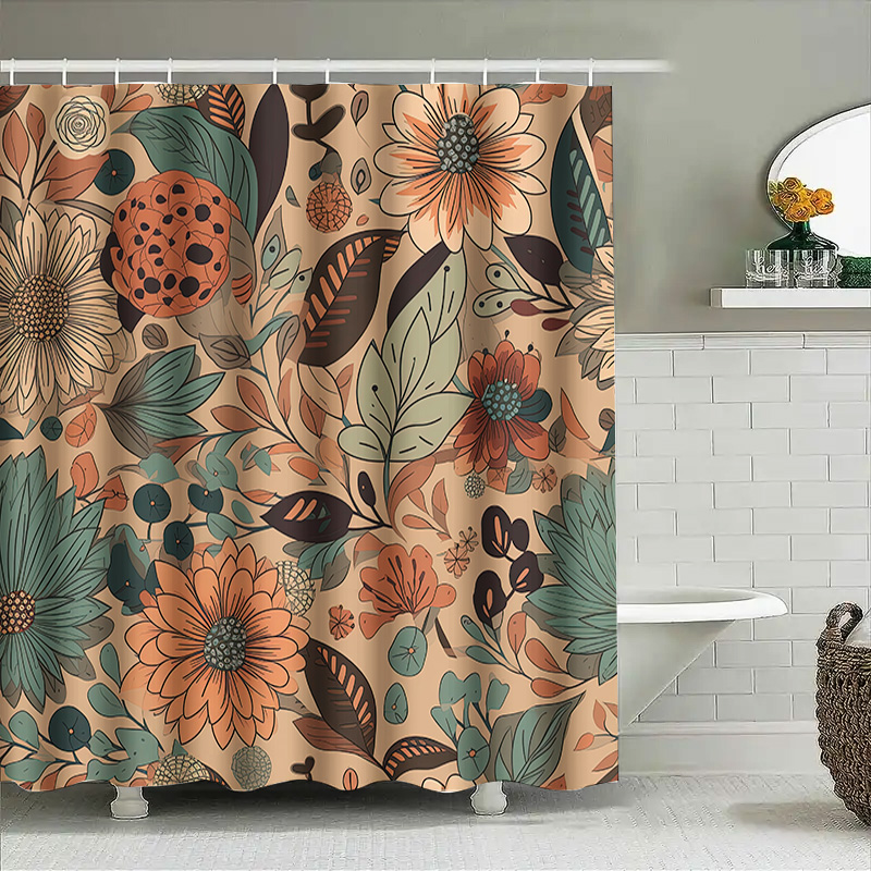 Modern Floral Shower Curtain R - đánh giá và giá Home Decor Color Palettes