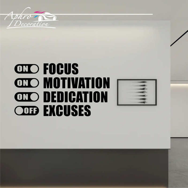 Focus On Motivation On Excuses - đánh giá và giá Home Decor Quotes On Wall