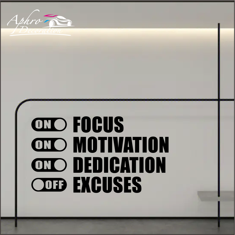 Focus On Motivation On Excuses - đánh giá và giá Home Decor Quotes On Wall
