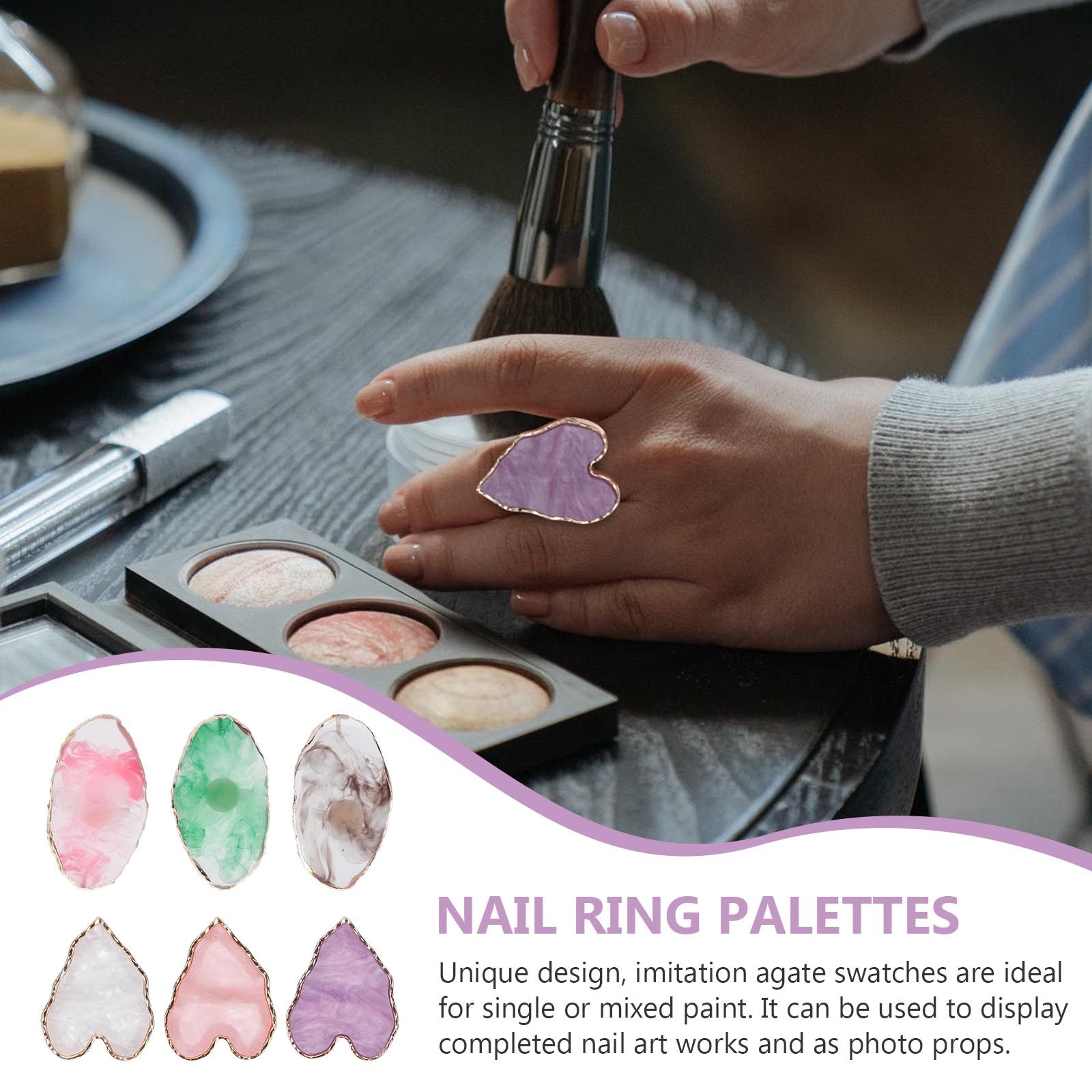 6Pcs Golden Resin Manicure Pai - đánh giá và giá Home Decor Color Palettes