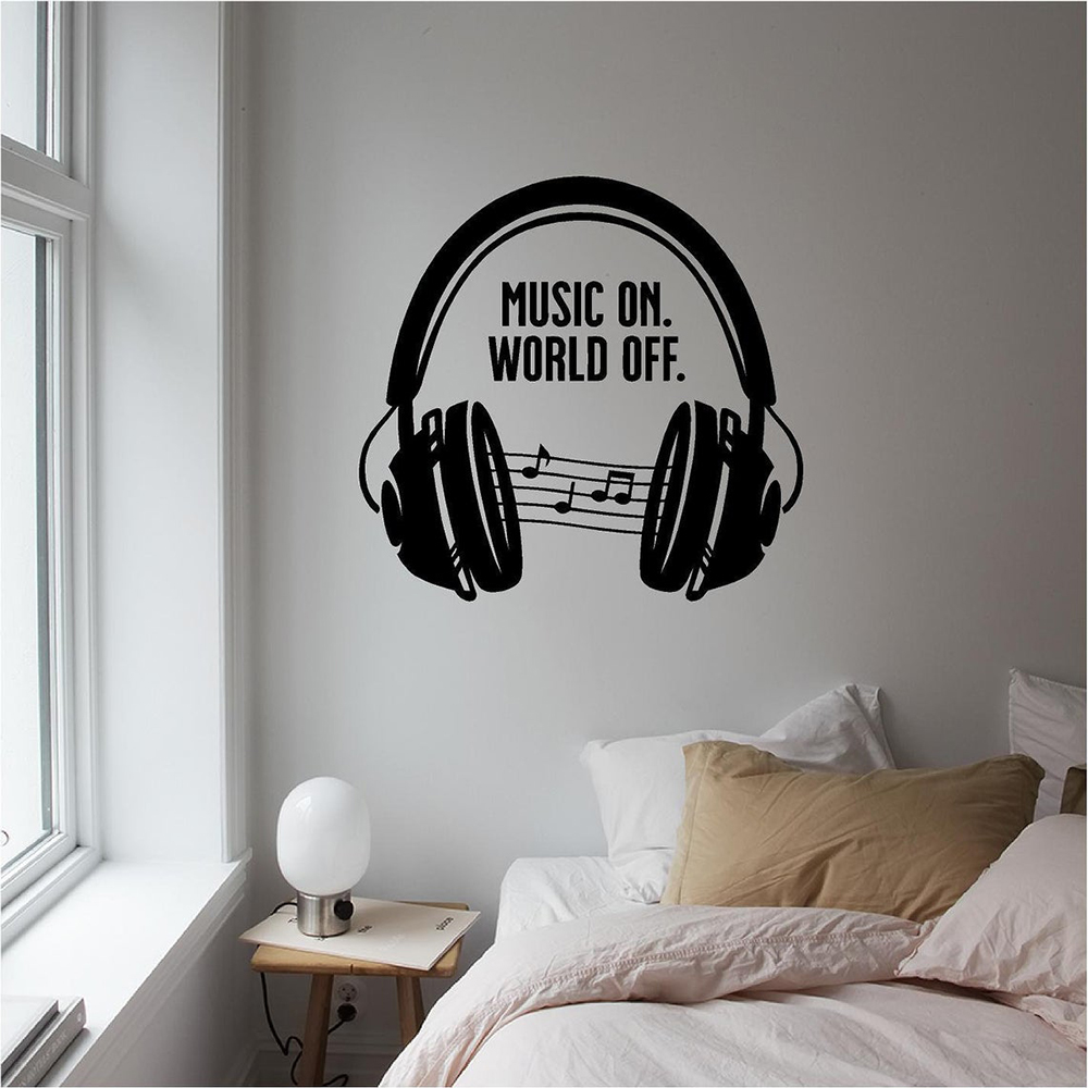 Music headset Wall Decals Quot - đánh giá và giá Home Decor Quotes On Wall