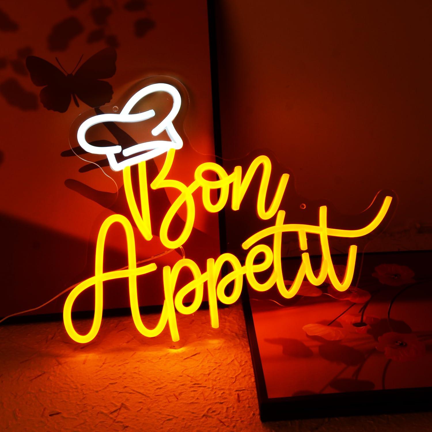 Bon Appetit Chef Hat Neon Sign - đánh giá và giá Home Decor Wall Art