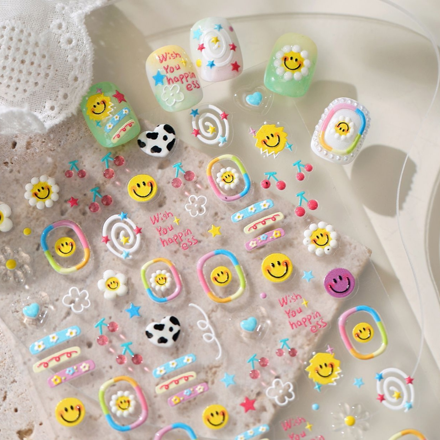 Cute Dopamine Style 5D Nail De - đánh giá và giá Home Decor Dopamine