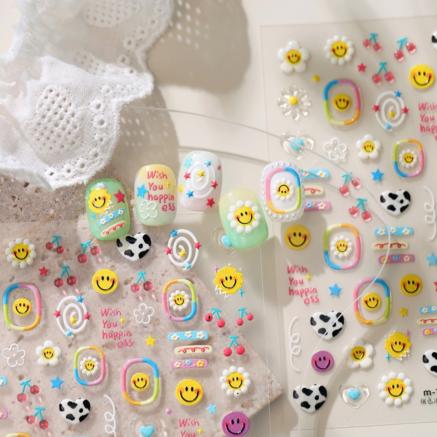 Cute Dopamine Style 5D Nail De - đánh giá và giá Home Decor Dopamine