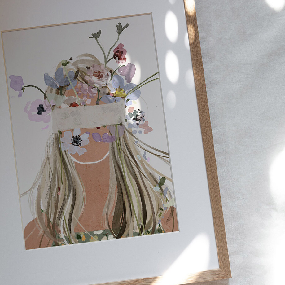 Boho Abstract Girl Flowers Lea - đánh giá và giá Home Decor Japandi