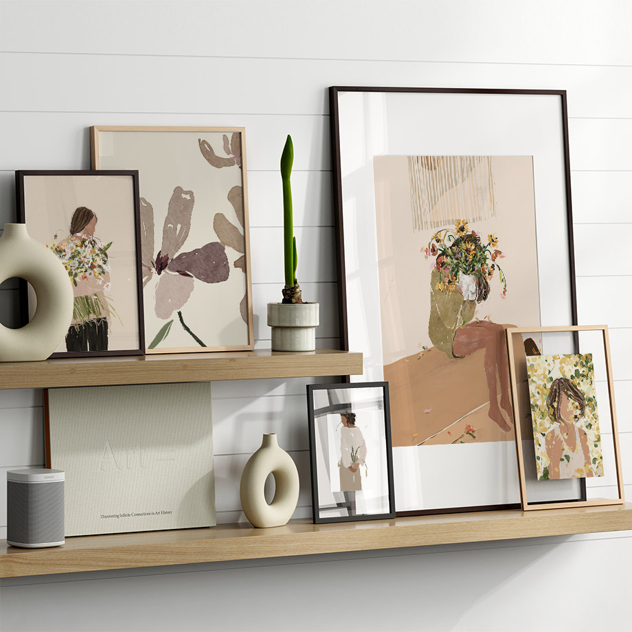 Boho Abstract Girl Flowers Lea - đánh giá và giá Home Decor Japandi